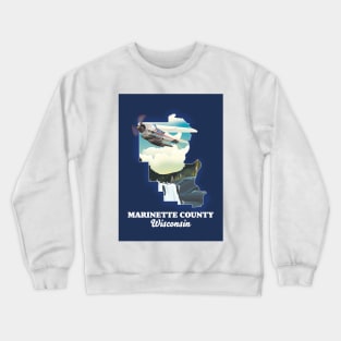 Marinette County Wisconsin map Crewneck Sweatshirt